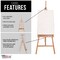 64" to 89" Sunset Medium A-Frame Wood Easel, Lyre Style Studio Easel - Wooden Artists Floor Stand, Sturdy, Adjustable Height To 50" Canvas - Painting, Drawing, Sign Display